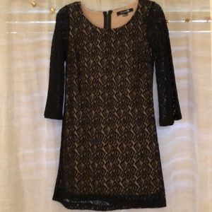 Black lace overlay dress